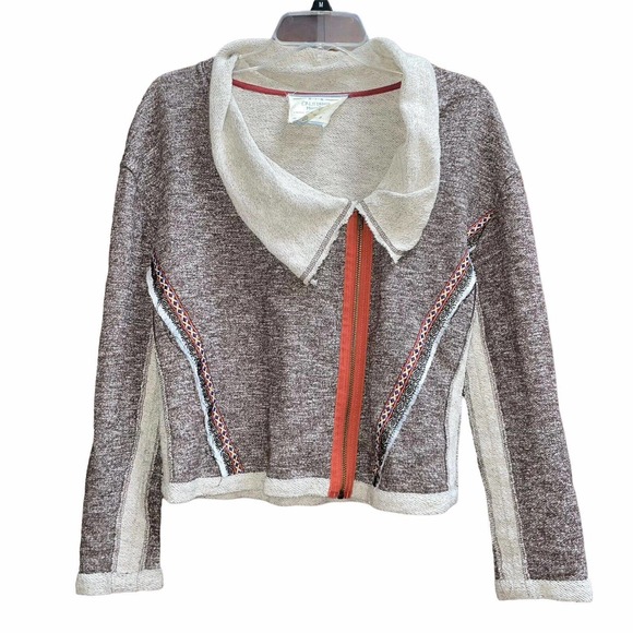 California Moon Rise Sweaters - California Moon Rise S Boutique Moto Style Zip Front Cardigan Sweater